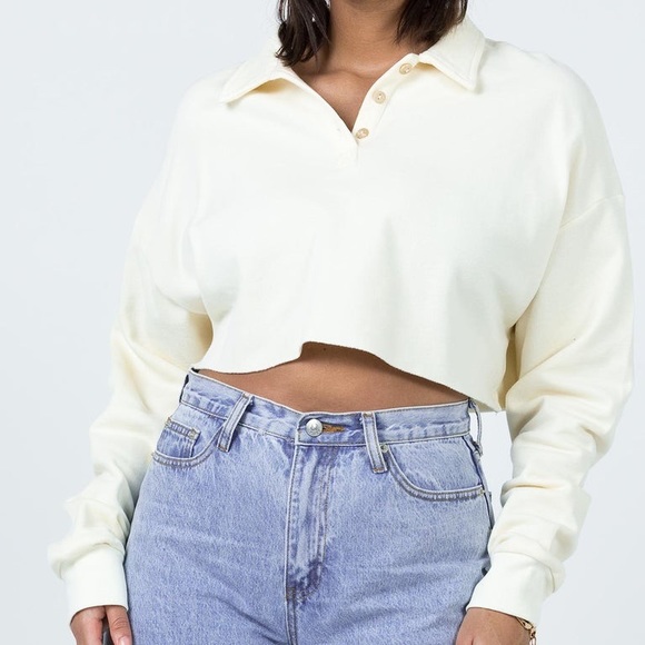 Princess Polly | Lucia cropped sweatshirt cream - Picture 4 of 6